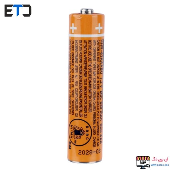 باتری تلفن پاناسونیک دوتایی نیم قلمی شارژی HHR-3MRT/2BM — تصویر ۶