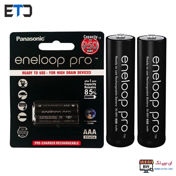باتری نیم قلمی قابل شارژ پاناسونیک eneloop pro 950mAh — تصویر ۳