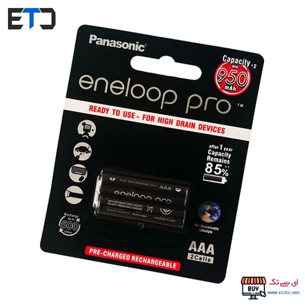 باتری نیم قلمی قابل شارژ پاناسونیک eneloop pro 950mAh — تصویر ۲