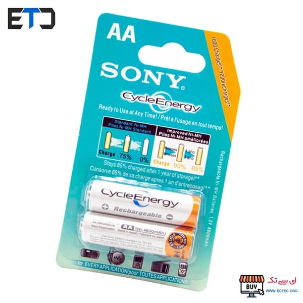 باتری قلمی CycleEnergy قابل شارژ 4600mAh دوتایی SONY — تصویر ۲