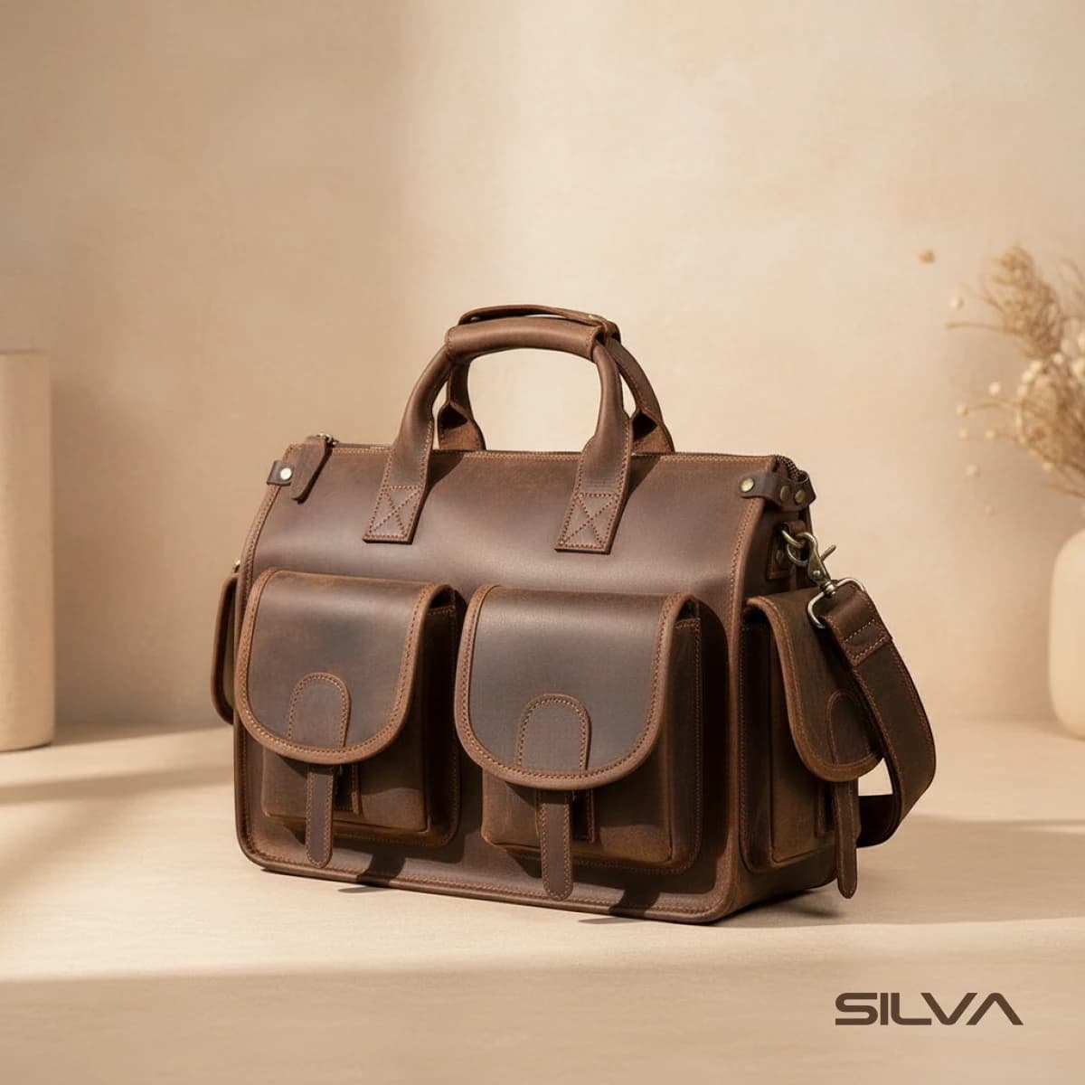 کیف اداری چرم طبیعی مدل Office Bag 32 | سیلوا چرم