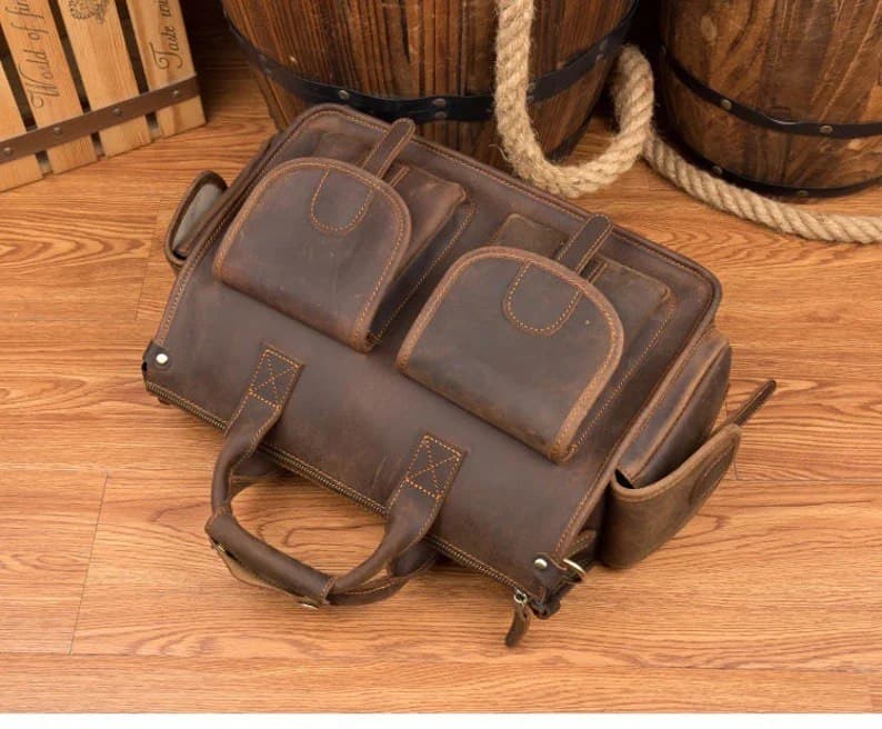 کیف اداری چرم طبیعی مدل Office Bag 32 | سیلوا چرم — تصویر ۸
