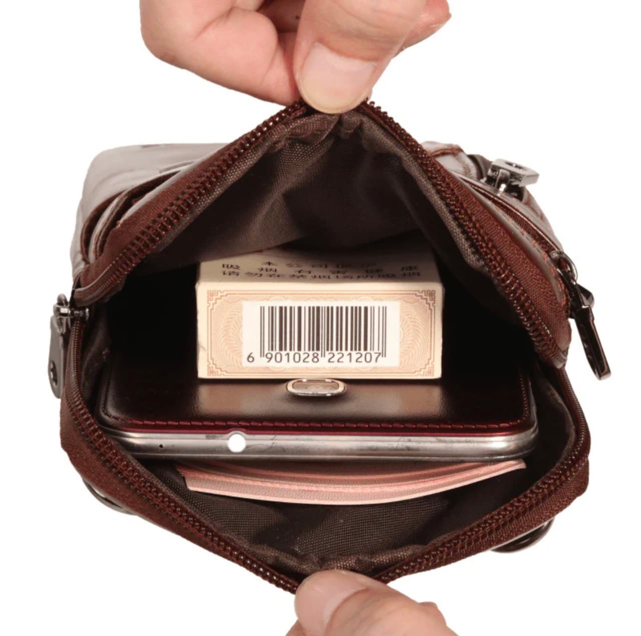 کیف موبایل چرم طبیعی مدل Mobile Bag 38 | سیلوا چرم — تصویر ۸