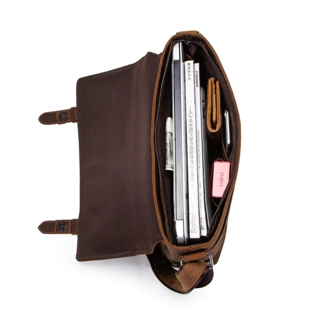کیف لپ تاپ چرم طبیعی مدل Laptop Bag 39 | سیلوا چرم — تصویر ۶