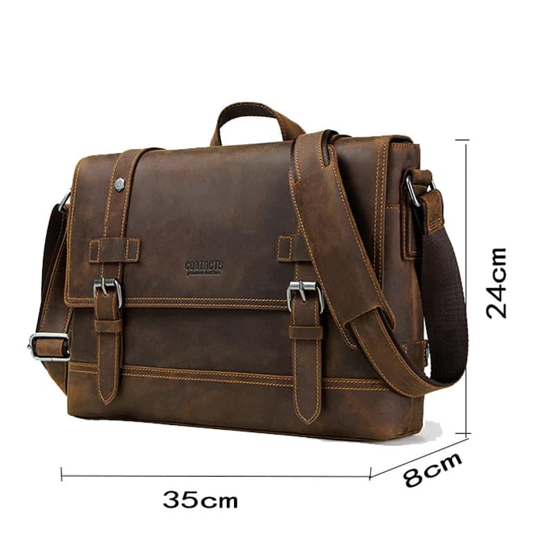کیف لپ تاپ چرم طبیعی مدل Laptop Bag 39 | سیلوا چرم — تصویر ۳