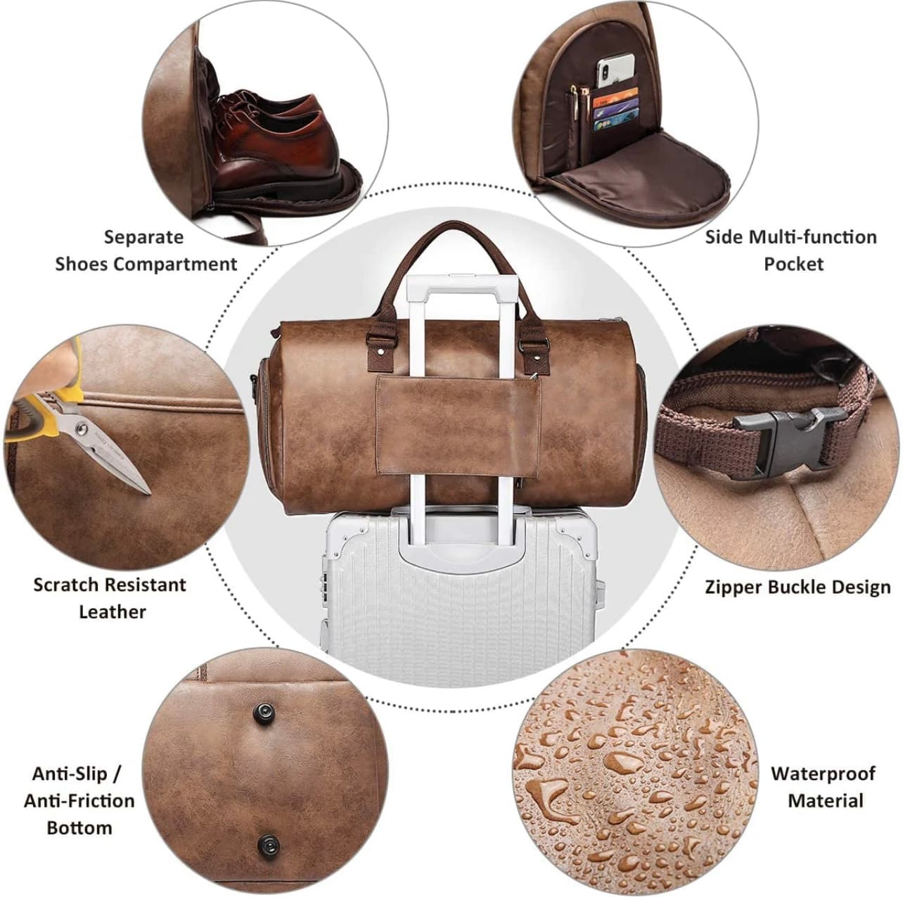 ساک مسافرتی چرم طبیعی مدل Travel Bag 32 | سیلوا چرم — تصویر ۵