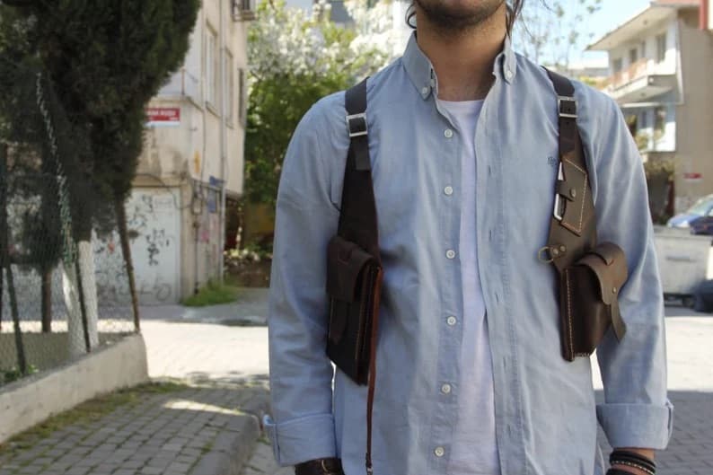 کیف جلیقه شانه چرم طبیعی مدل Shoulder Vest Bag 01 | سیلوا چرم — تصویر ۶