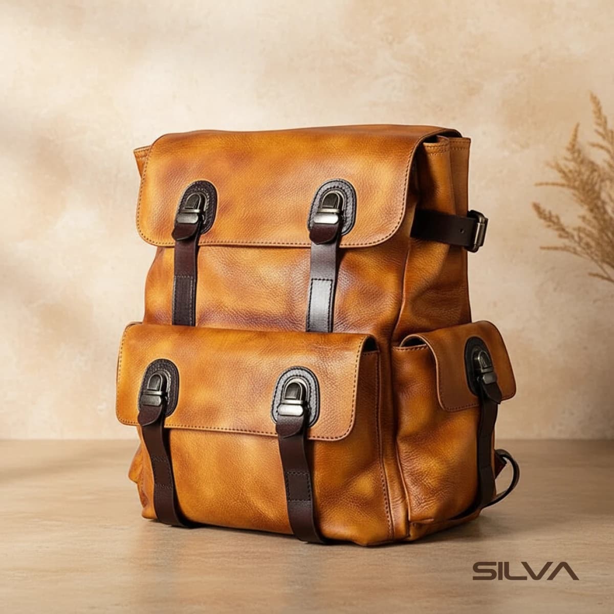 کوله پشتی چرم طبیعی مدل Back Pack 29 | سیلوا چرم
