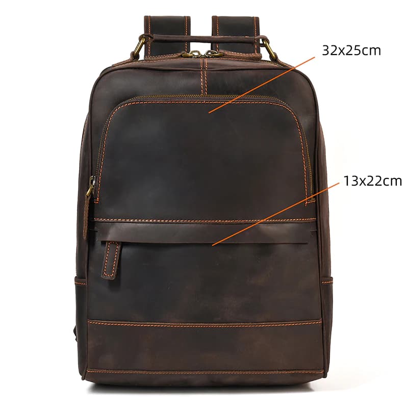 کوله پشتی چرم طبیعی مدل Back Pack 27 | سیلوا چرم — تصویر ۵