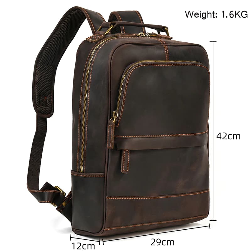 کوله پشتی چرم طبیعی مدل Back Pack 27 | سیلوا چرم — تصویر ۷
