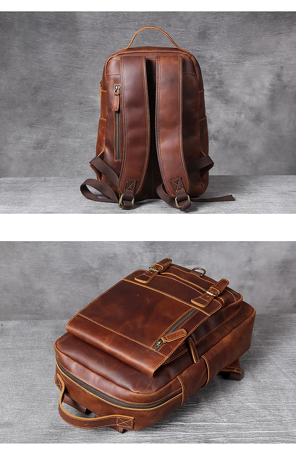 کوله پشتی چرم طبیعی مدل Back Pack 24 | سیلوا چرم — تصویر ۶