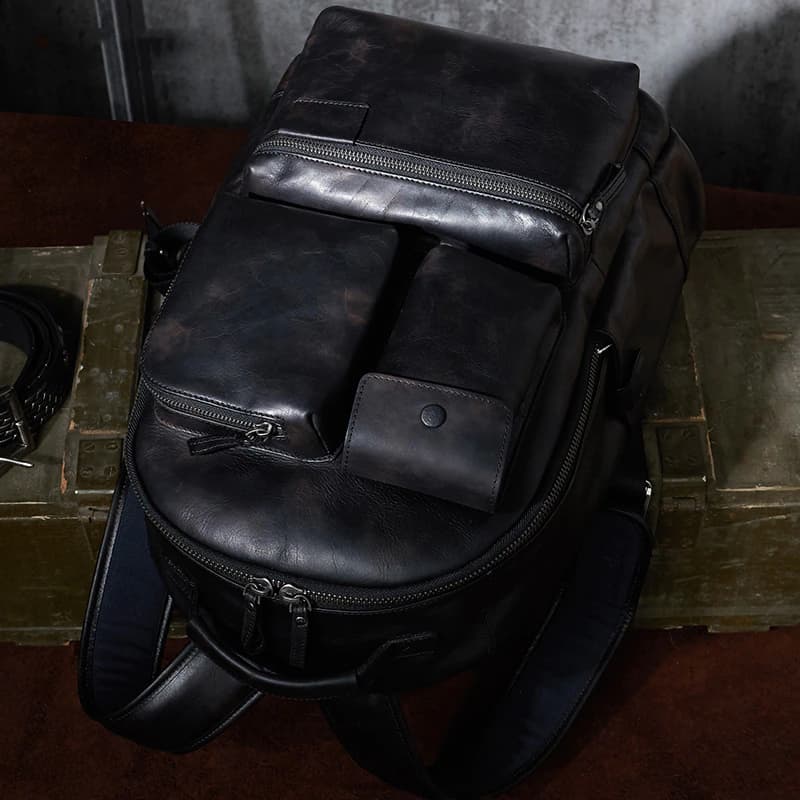 کوله پشتی چرم طبیعی مدل Back Pack 23 | سیلوا چرم — تصویر ۵