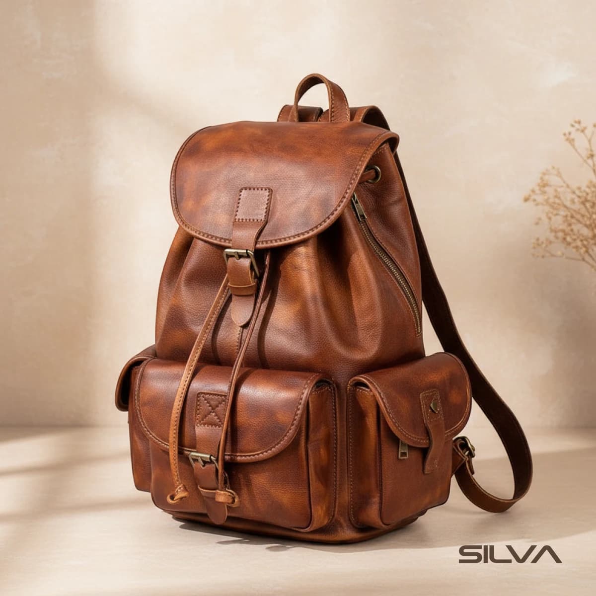 کوله پشتی چرم طبیعی مدل Back Pack 22 | سیلوا چرم