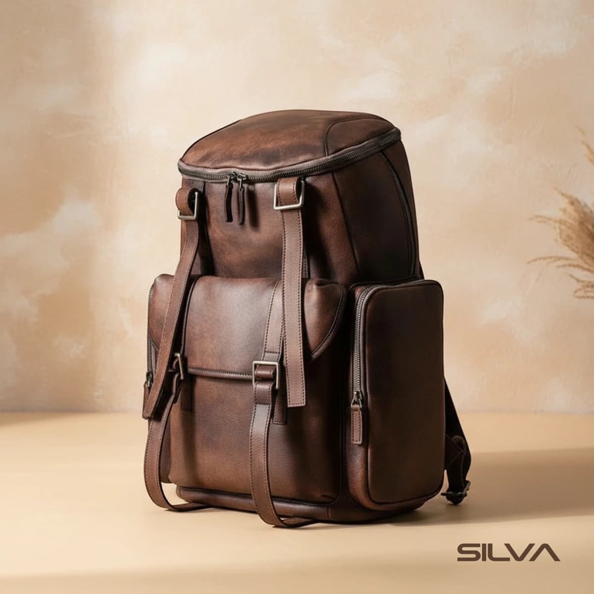 کوله پشتی چرم طبیعی مدل Back Pack 21 | سیلوا چرم