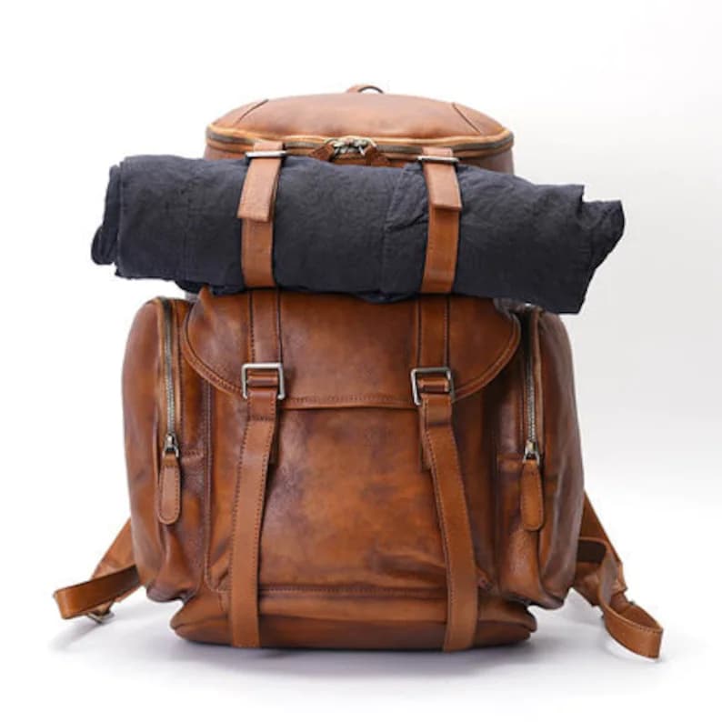 کوله پشتی چرم طبیعی مدل Back Pack 21 | سیلوا چرم — تصویر ۵