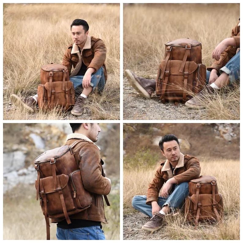 کوله پشتی چرم طبیعی مدل Back Pack 21 | سیلوا چرم — تصویر ۷