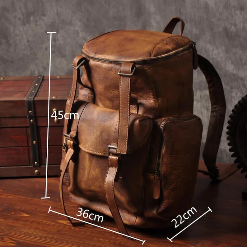 کوله پشتی چرم طبیعی مدل Back Pack 21 | سیلوا چرم — تصویر ۶