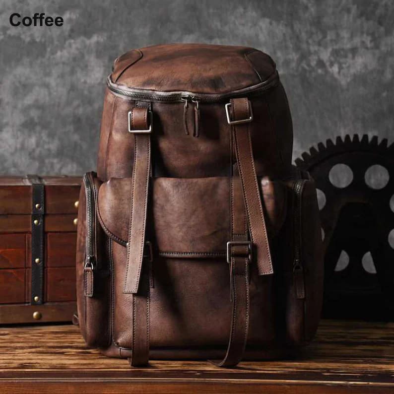 کوله پشتی چرم طبیعی مدل Back Pack 21 | سیلوا چرم — تصویر ۳
