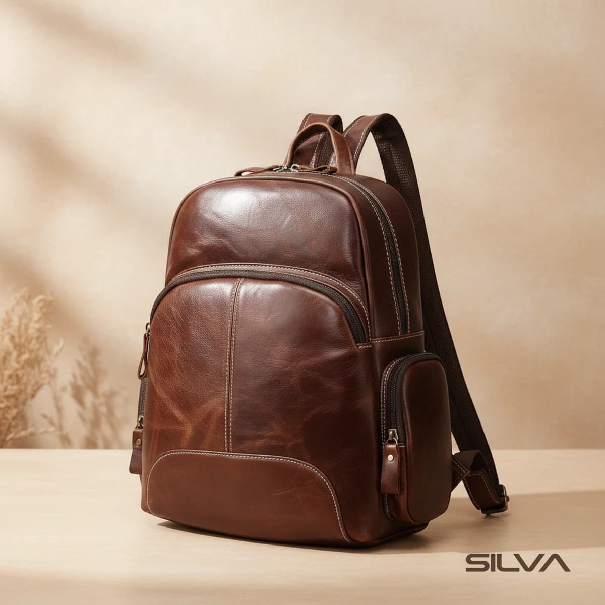 کوله پشتی چرم طبیعی مدل Back Pack 20 | سیلوا چرم