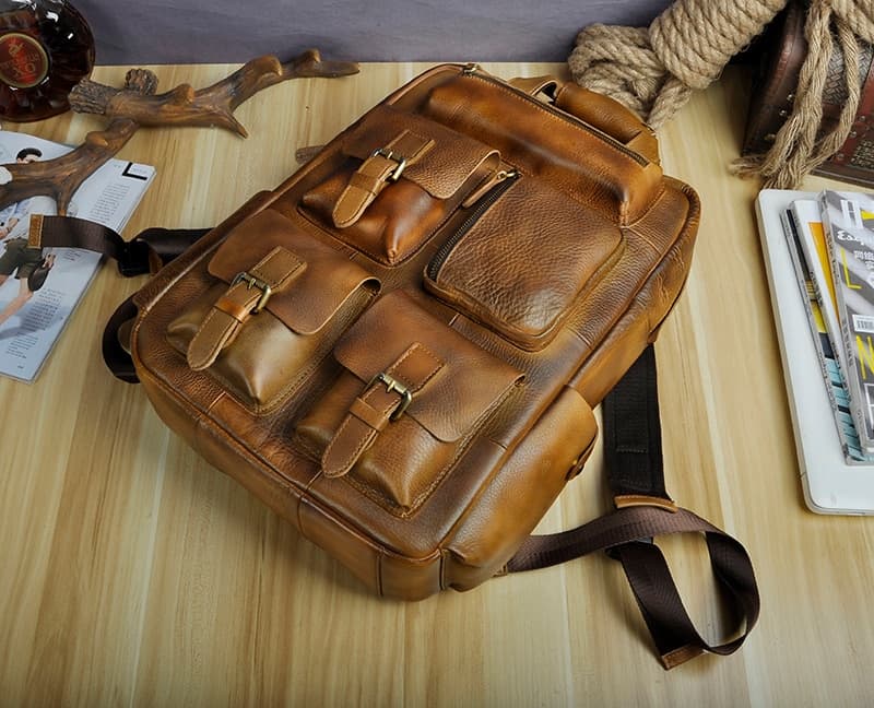 کوله پشتی چرم طبیعی مدل Back Pack 18 | سیلوا چرم — تصویر ۷