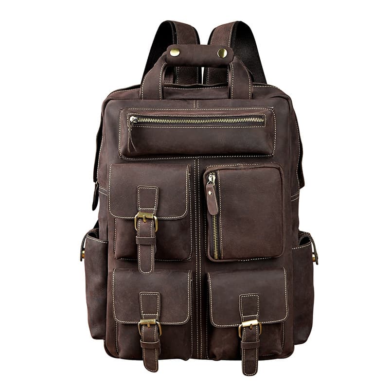 کوله پشتی چرم طبیعی مدل Back Pack 18 | سیلوا چرم — تصویر ۵