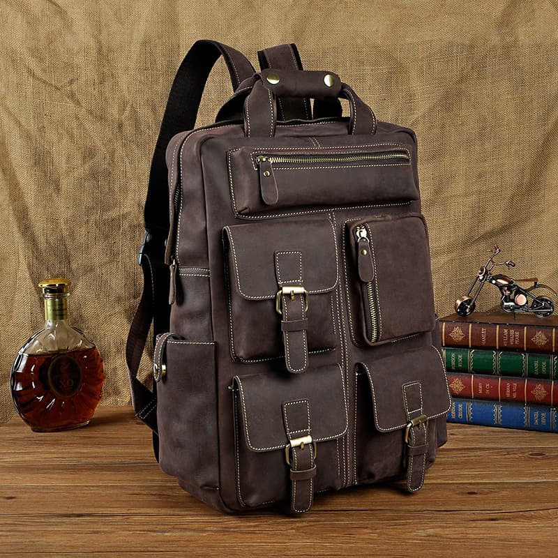 کوله پشتی چرم طبیعی مدل Back Pack 18 | سیلوا چرم — تصویر ۴