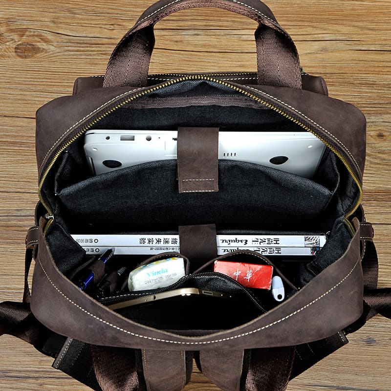 کوله پشتی چرم طبیعی مدل Back Pack 18 | سیلوا چرم — تصویر ۲