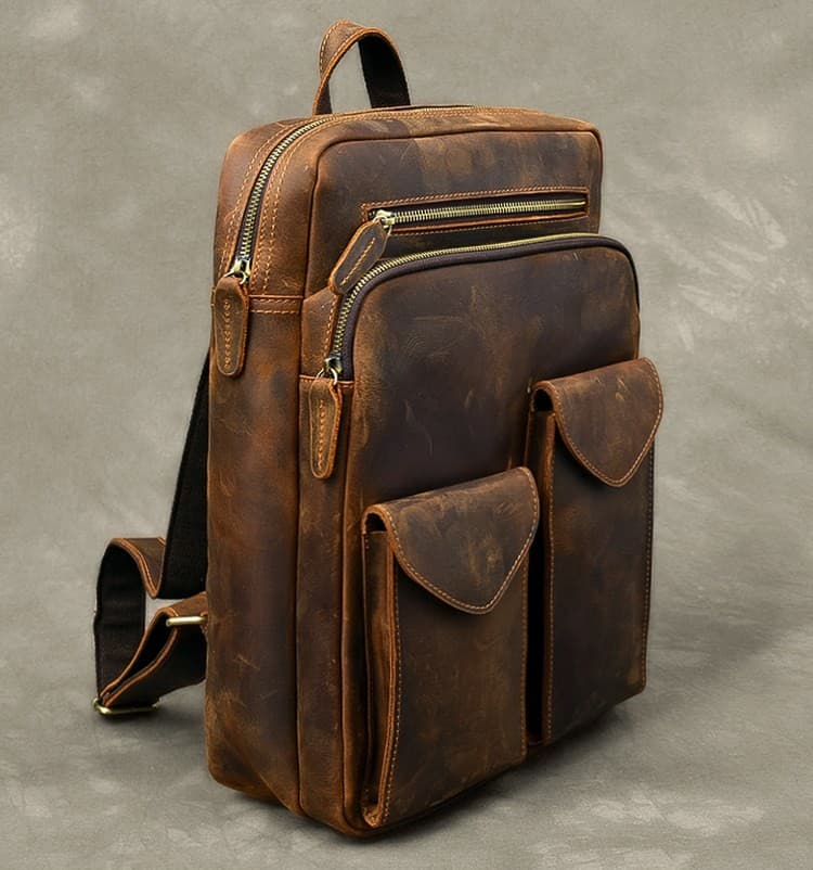 کوله پشتی چرم طبیعی مدل Back Pack 02 | سیلوا چرم — تصویر ۳