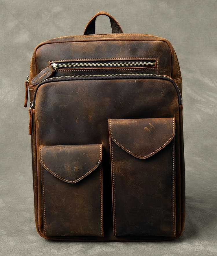 کوله پشتی چرم طبیعی مدل Back Pack 02 | سیلوا چرم — تصویر ۷