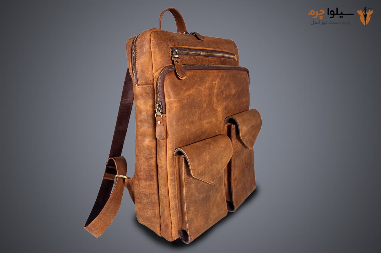 کوله پشتی چرم طبیعی مدل Back Pack 02 | سیلوا چرم — تصویر ۲