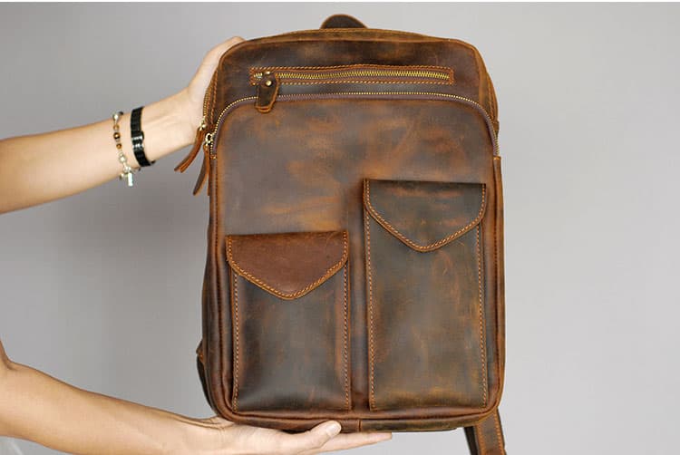 کوله پشتی چرم طبیعی مدل Back Pack 02 | سیلوا چرم — تصویر ۵