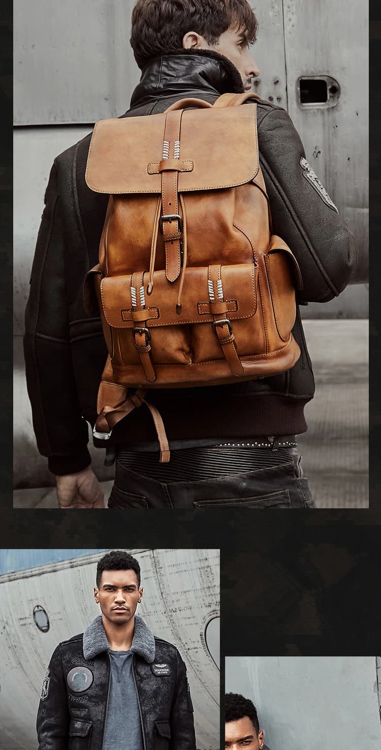 کوله پشتی چرم طبیعی مدل Back Pack 01 | سیلوا چرم — تصویر ۵
