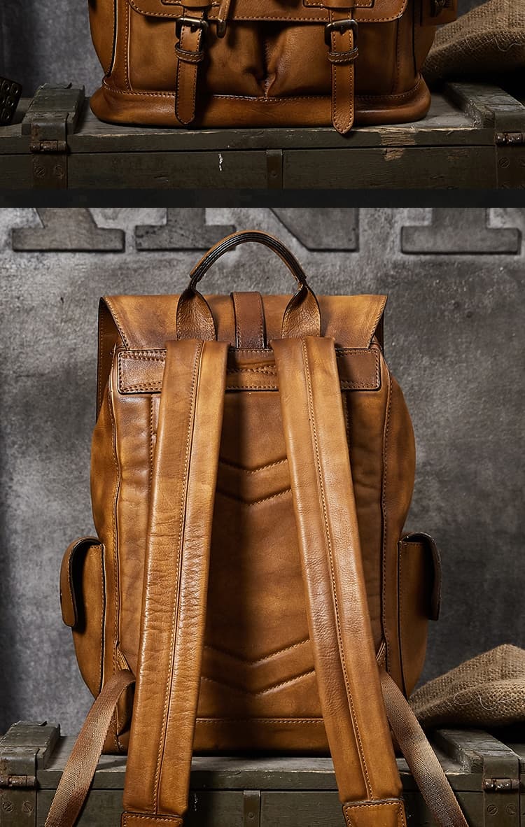 کوله پشتی چرم طبیعی مدل Back Pack 01 | سیلوا چرم — تصویر ۴