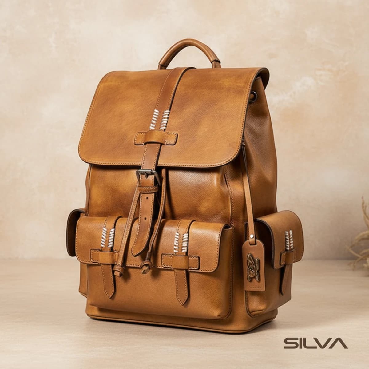 کوله پشتی چرم طبیعی مدل Back Pack 01 | سیلوا چرم