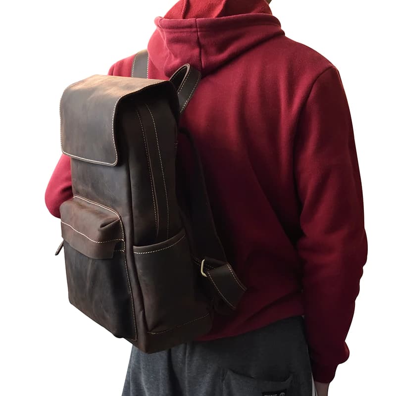 کوله پشتی چرم طبیعی مدل Back Pack 07 | سیلوا چرم — تصویر ۳