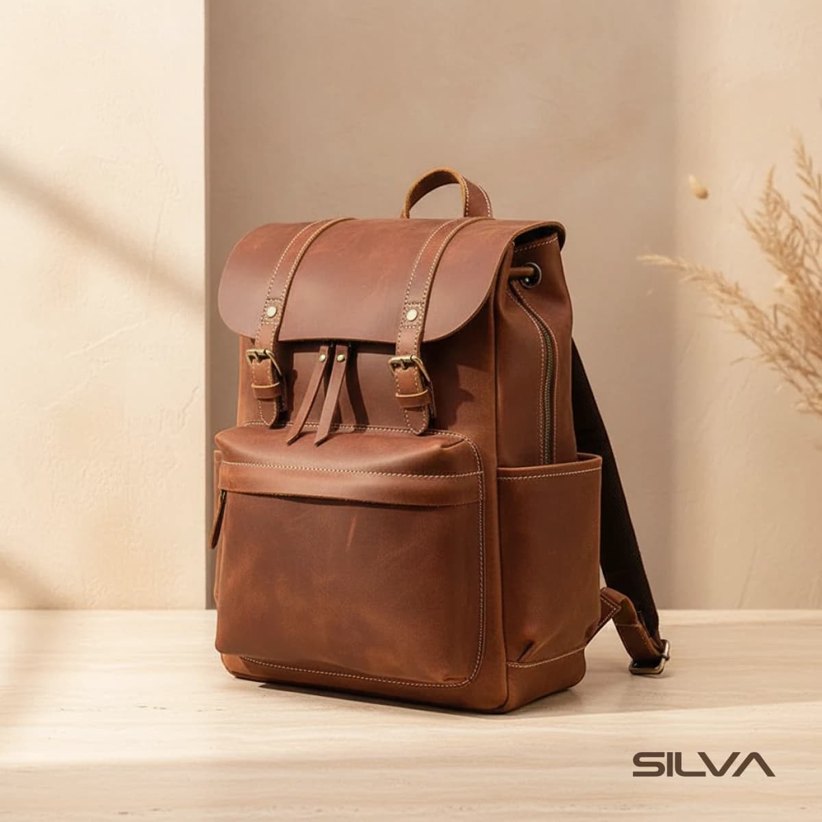 کوله پشتی چرم طبیعی مدل Back Pack 07 | سیلوا چرم