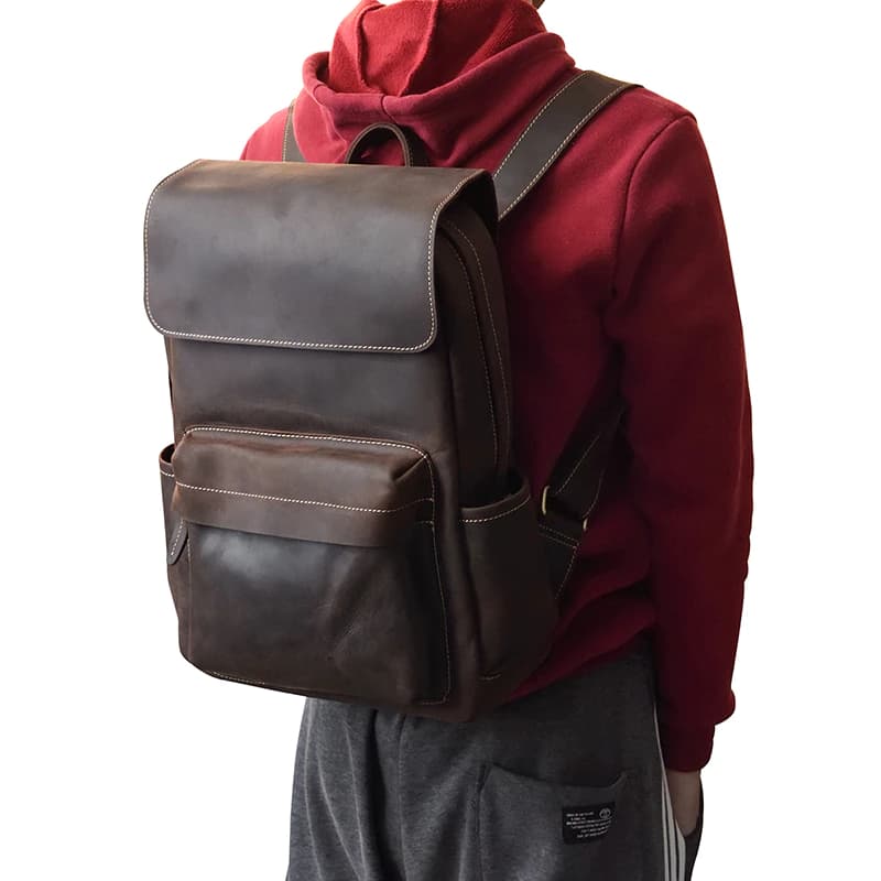 کوله پشتی چرم طبیعی مدل Back Pack 07 | سیلوا چرم — تصویر ۴