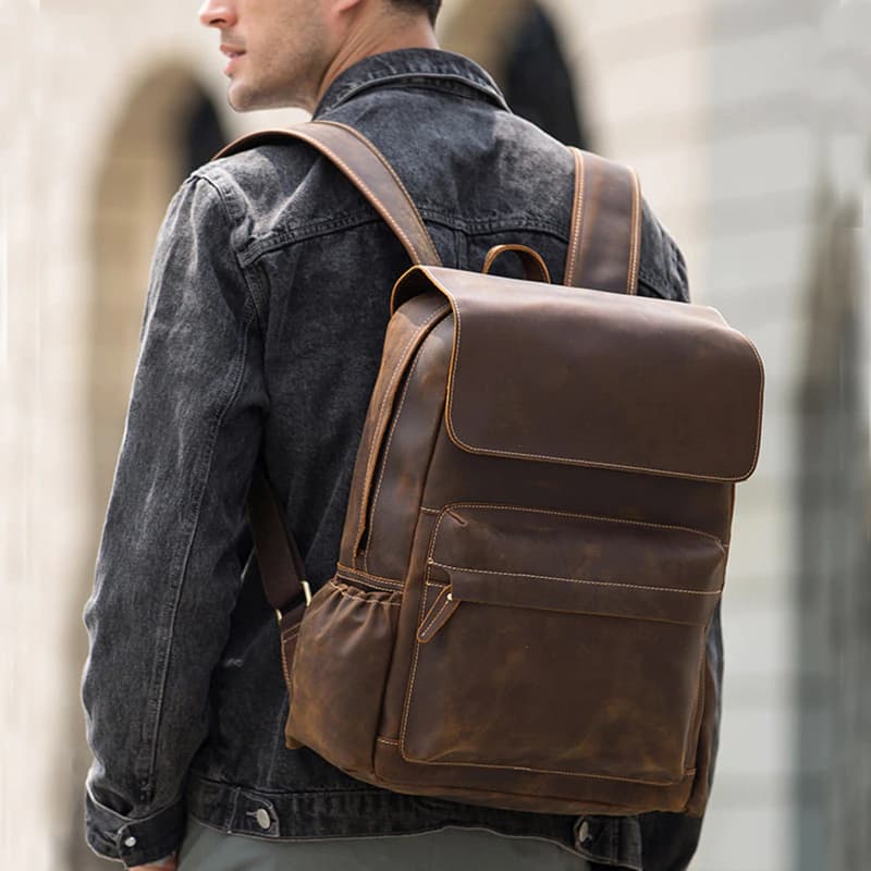 کوله پشتی چرم طبیعی مدل Back Pack 07 | سیلوا چرم — تصویر ۶