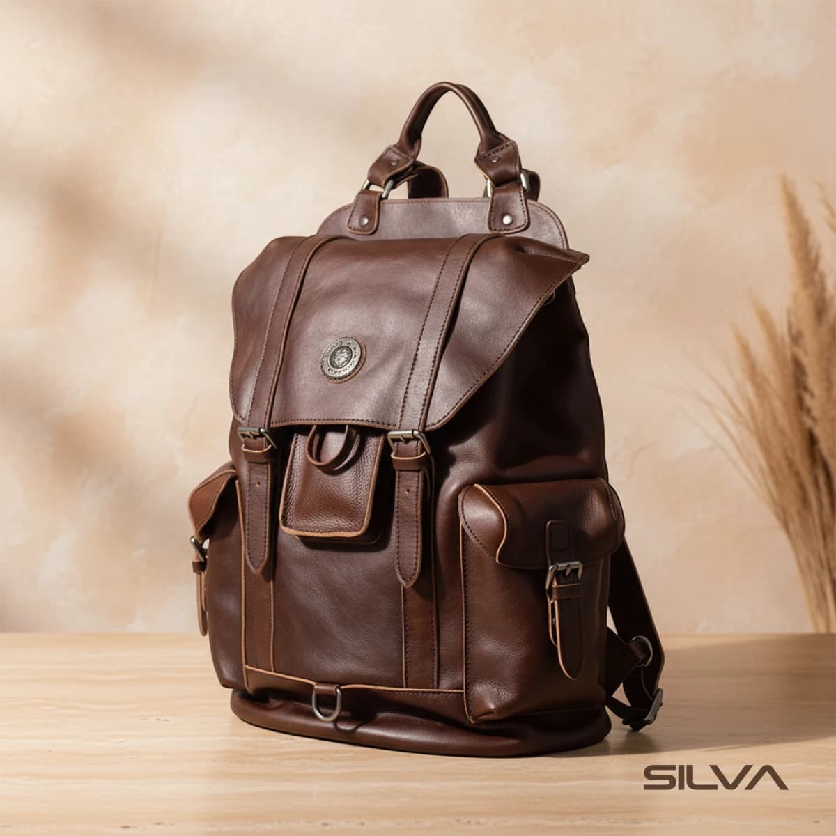 کوله پشتی چرم طبیعی مدل Back Pack 08 | سیلوا چرم
