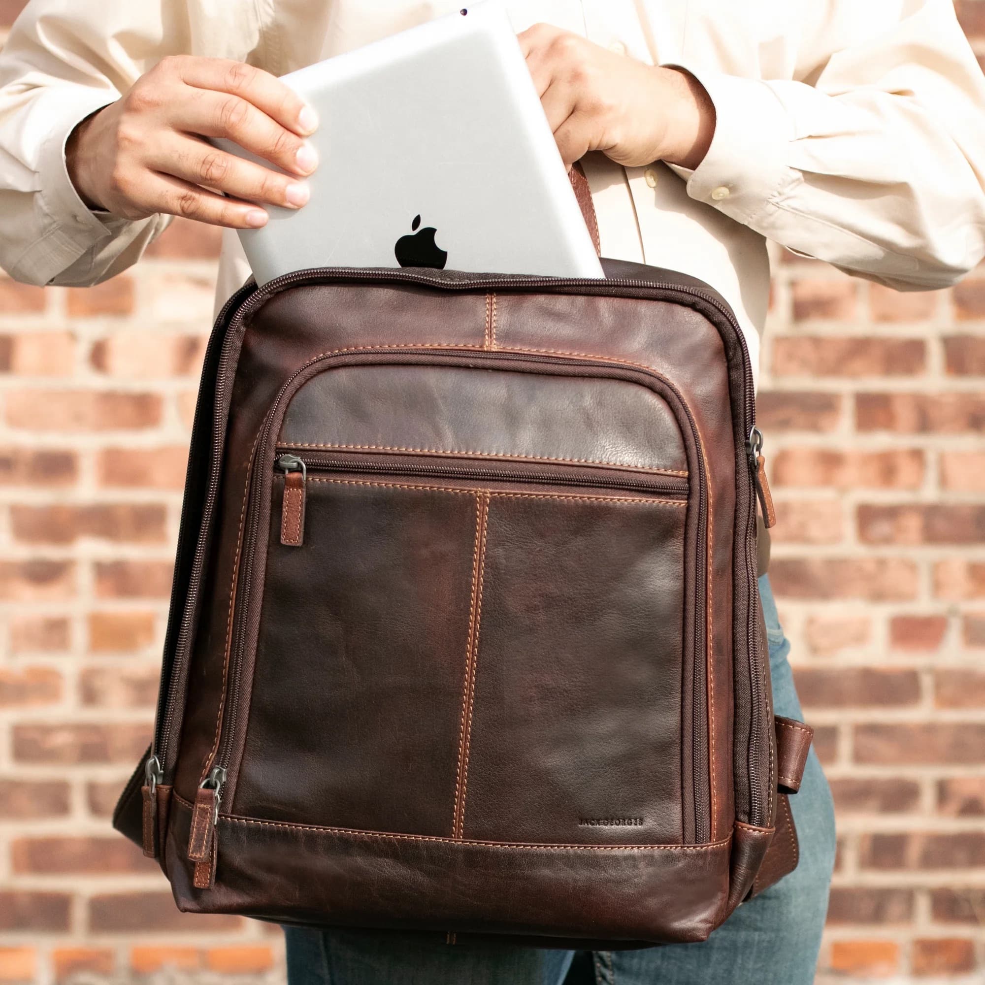 کوله پشتی چرم طبیعی مدل Back Pack 10 | سیلوا چرم — تصویر ۵