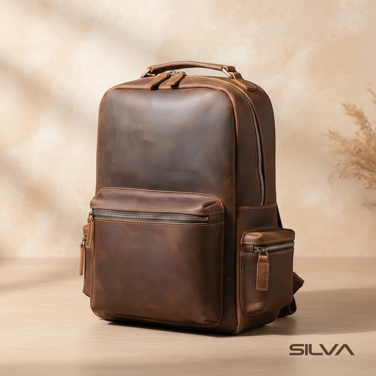 کوله پشتی چرم طبیعی مدل Back Pack 11 | سیلوا چرم