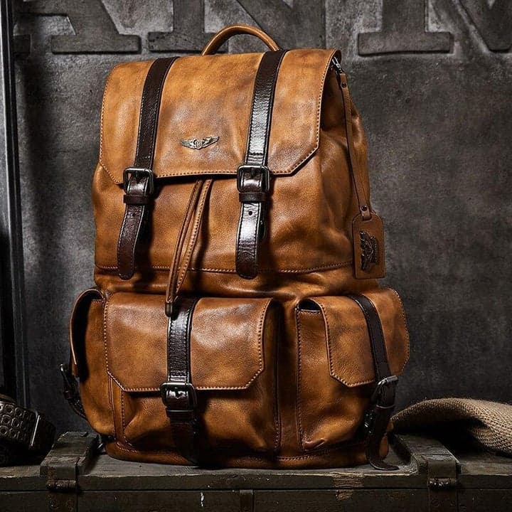 کوله پشتی چرم طبیعی مدل Back Pack 15 | سیلوا چرم — تصویر ۳