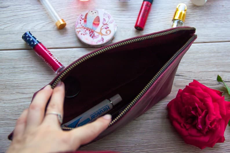 کیف آرایشی زنانه چرم طبیعی مدل Makeup Bag 01 | سیلوا چرم