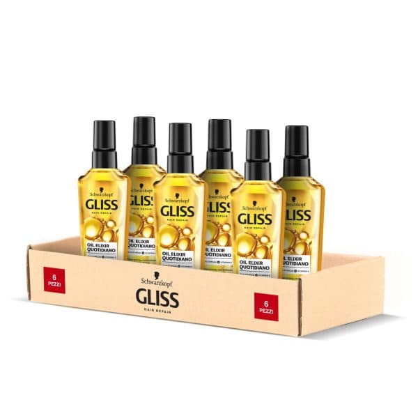 روغن آرگان گلیس Gliss حجم 75 میل کارتن 6 عددی (فروش عمده)