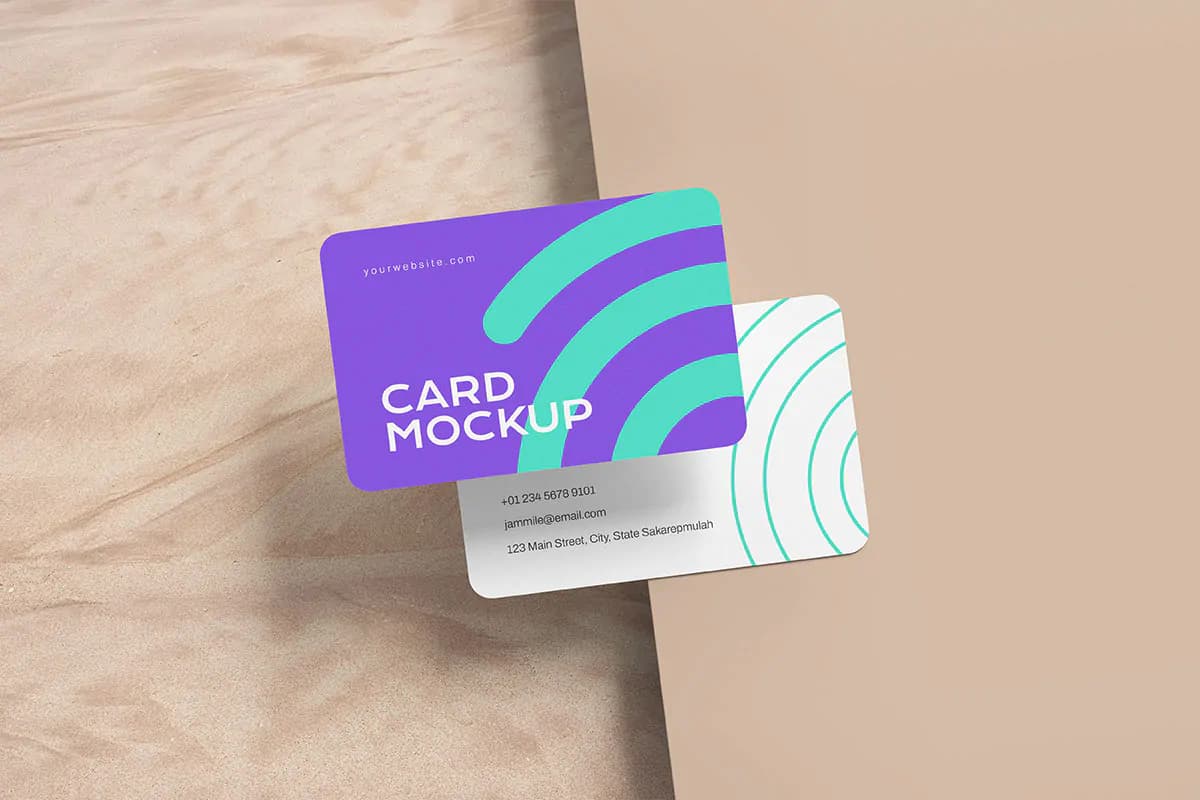 موکاپ کارت ویزیت گوشه گرد — تصویر ۳