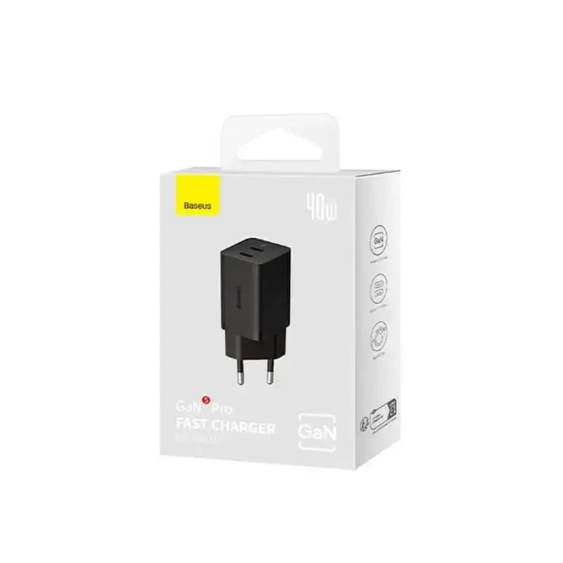 شارژر دیواری باسئوس مدل GaN5 Pro Fast Charger-CCGP180101 با توان 40 وات — تصویر ۵