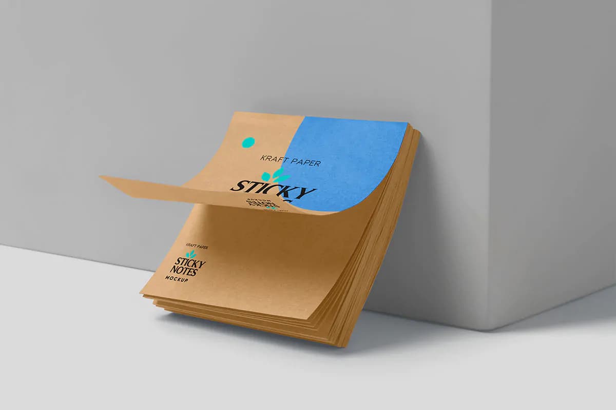 موکاپ کاغذ یادداشت کرافت — تصویر ۳