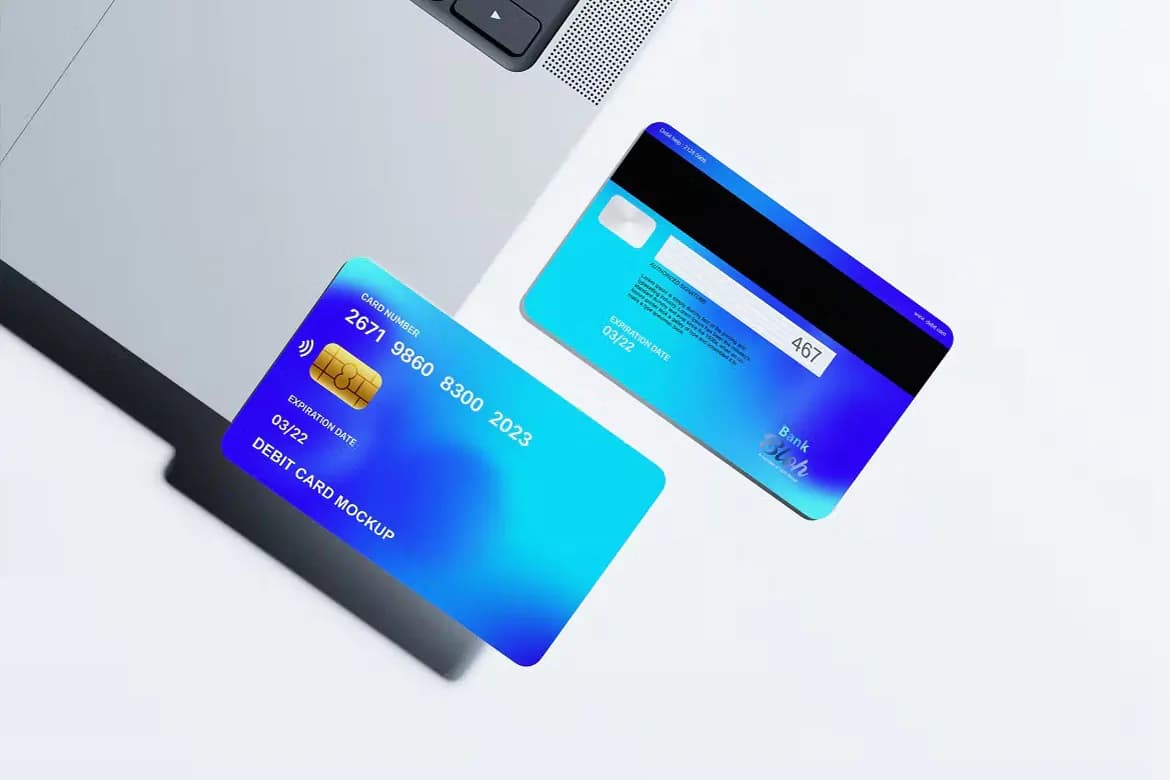 موکاپ دبیت کارت و کارت بانکی — تصویر ۵