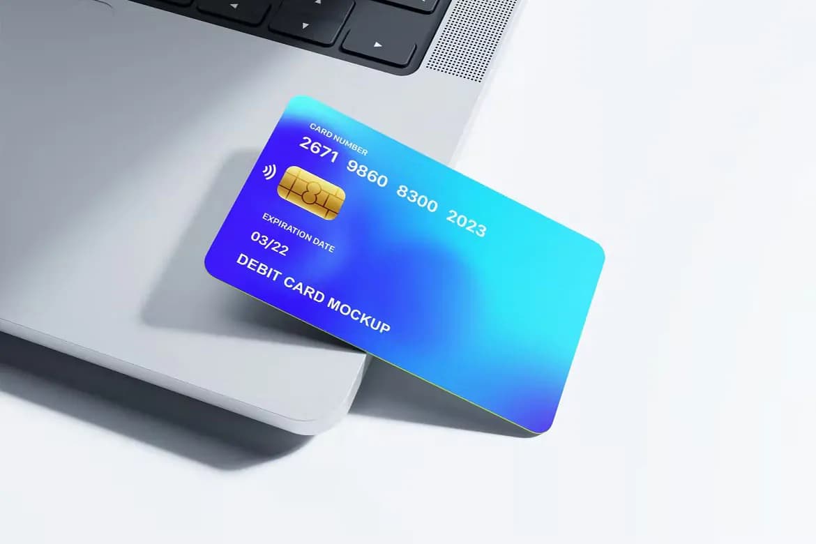 موکاپ دبیت کارت و کارت بانکی — تصویر ۳