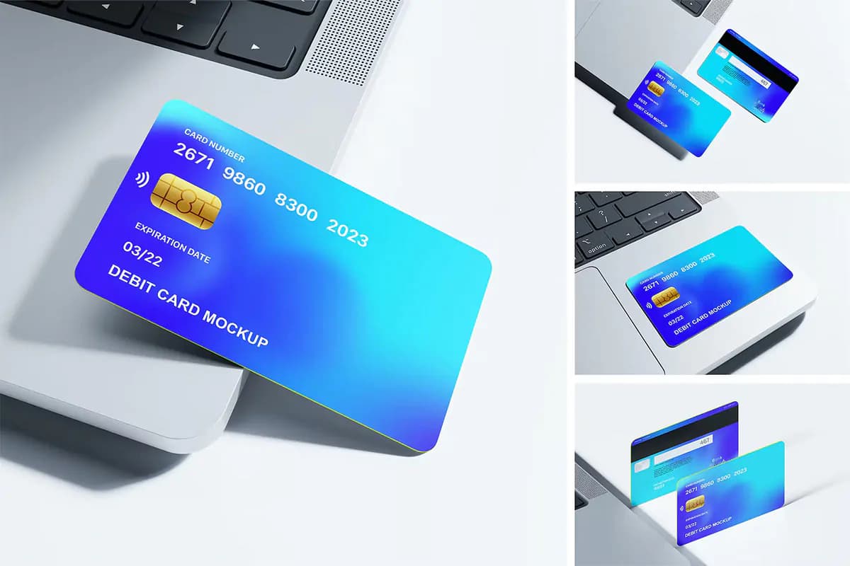 موکاپ دبیت کارت و کارت بانکی